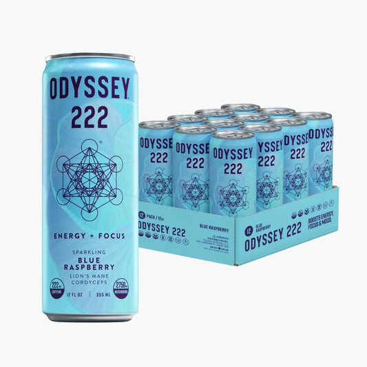 Odyssey Elixir Blue Raspberry 222mg Sparkling Mushroom Energy