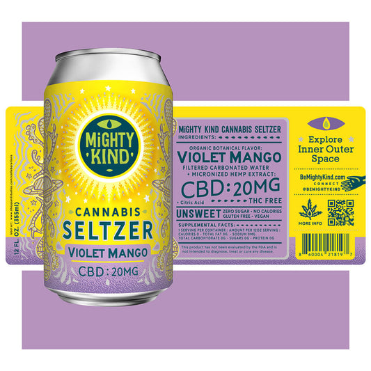 Mighty Kind Violet Mango Dream CBD Seltzer