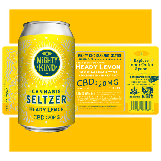 Mighty Kind Heady Lemon CBD Seltzer